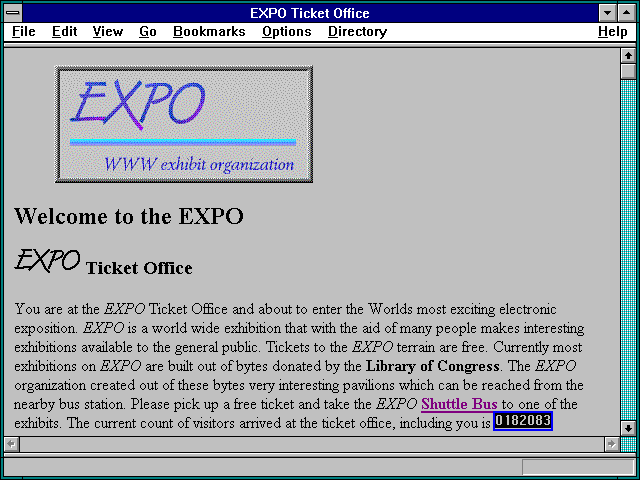 Screenshot of EXPO Ticket Office