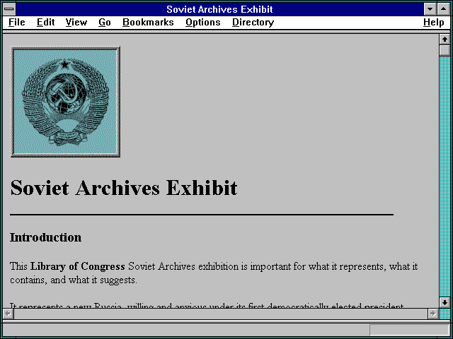 Screenshot of Soviet Archives Exhibit