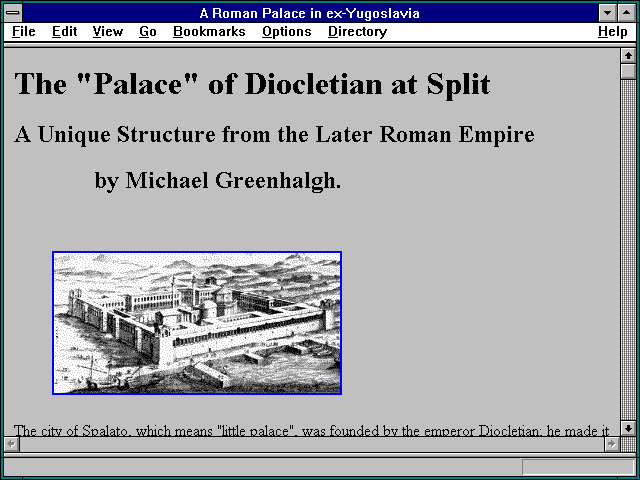 Screenshot of Virtual Tour of the Palace of Diocletian