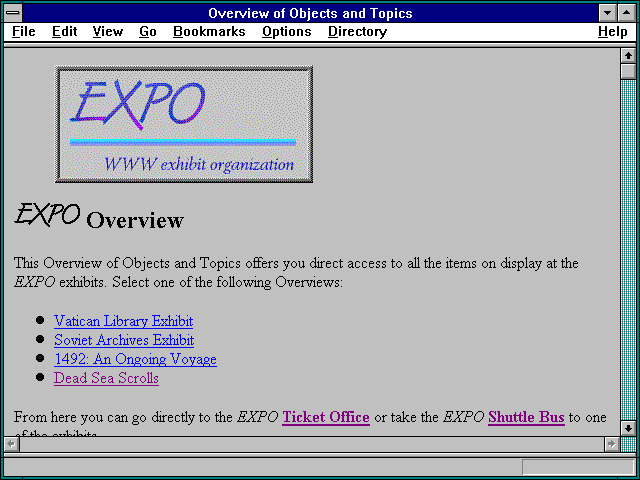 Screenshot of Overview of Objects and Topics