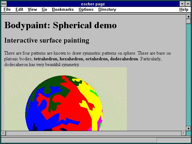 Screenshot of escher page