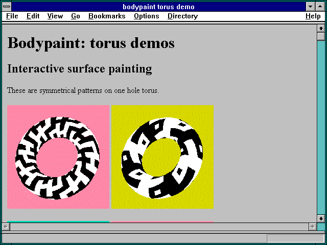 Screenshot of bodypaint torus demo