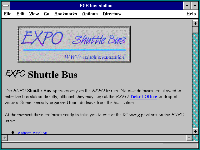 Screenshot of EXPO Shuttle Bus