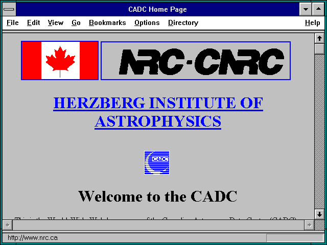 Screenshot of CADC Home Page