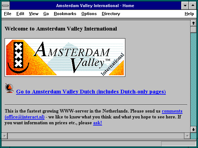 Screenshot of Amsterdam Valley International - Home