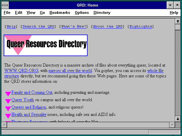 Screenshot of QRD: Home