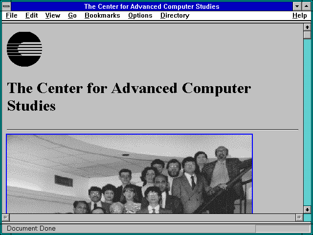 Screenshot of The Center for Advanced Computer Studies