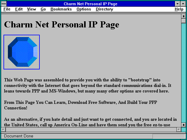 Screenshot of Charm Net Personal IP Page