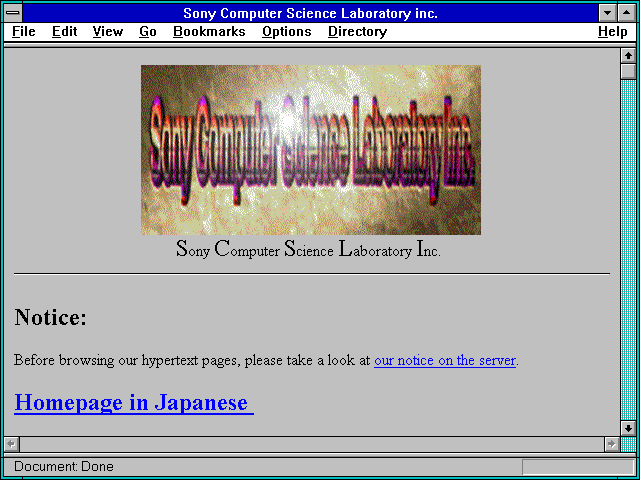 Screenshot of Sony Computer Science Laboratory - Japan