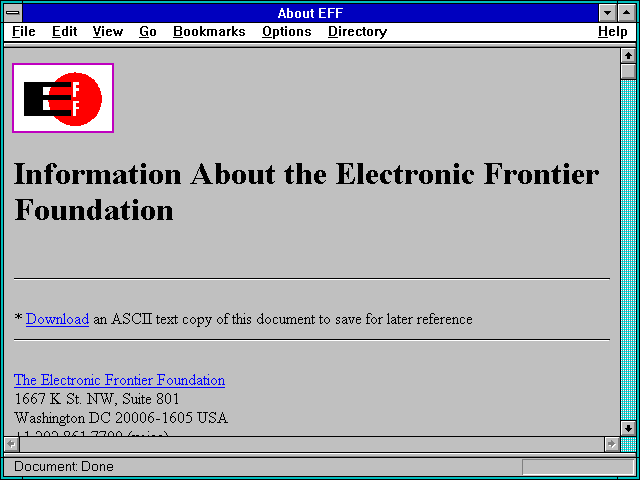 Screenshot of EFF Net Info - Net Resources