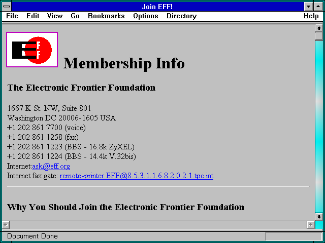 Screenshot of Join EFF!