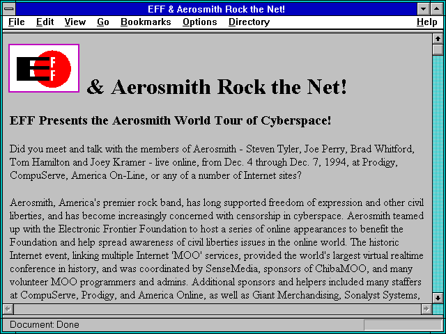 Screenshot of EFF & Aerosmith Rock the Net!