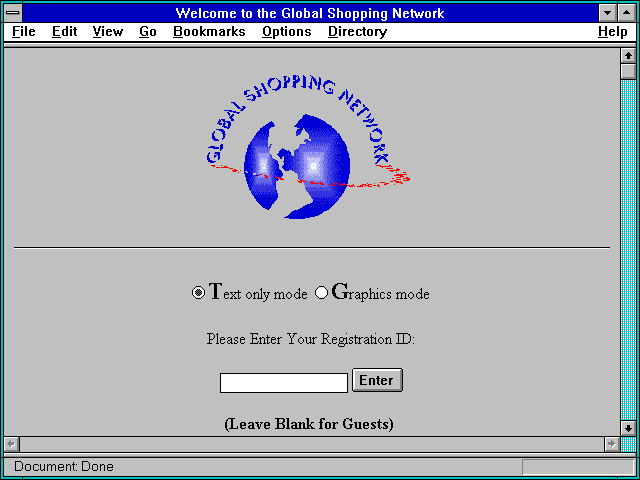 Screenshot of Welcome to the Global Shopping Network
