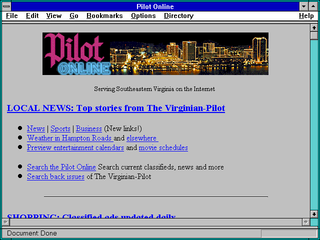 Screenshot of The Pilot Online (newspaper)