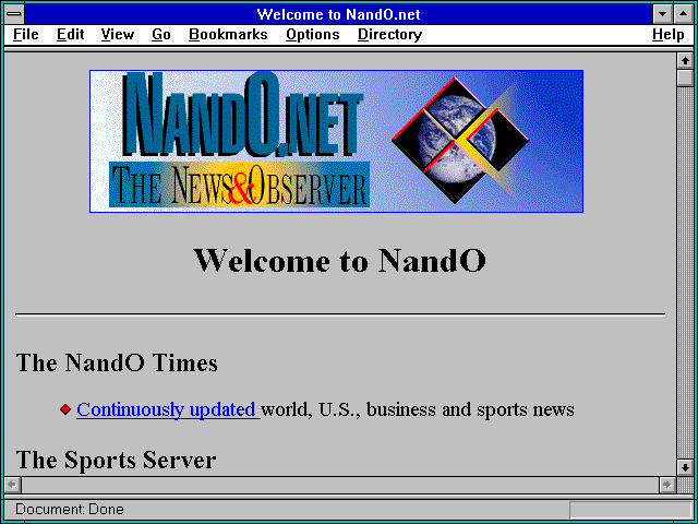 Screenshot of Multimedia Publishing-NandoNet