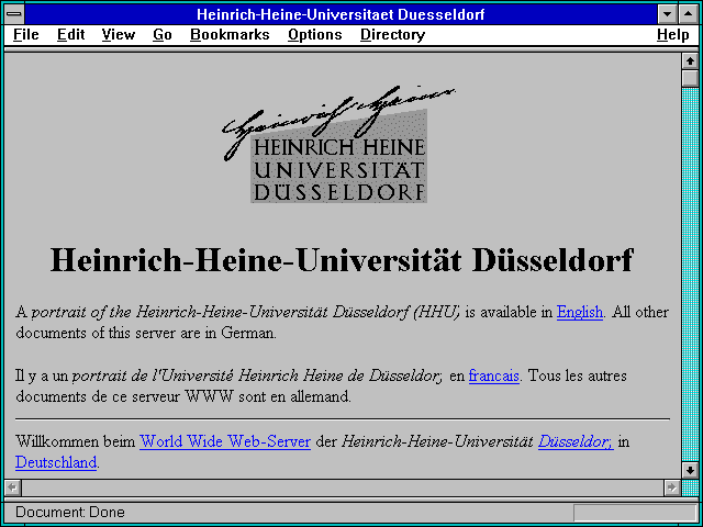 Screenshot of Heinrich-Heine-Universitaet Duesseldorf