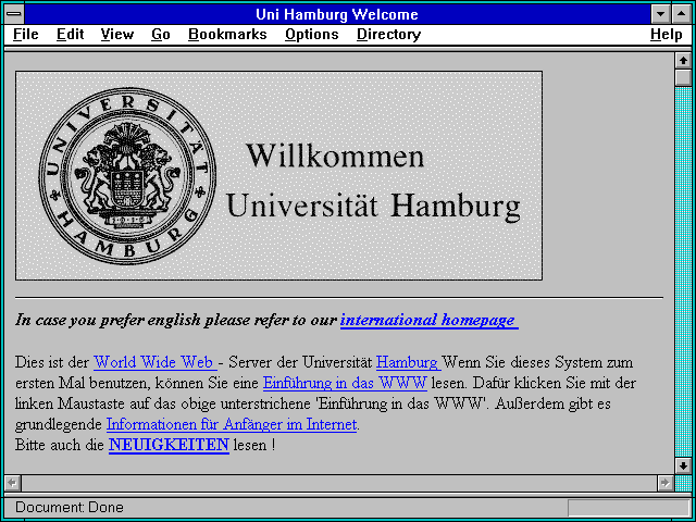 Screenshot of Uni Hamburg Welcome