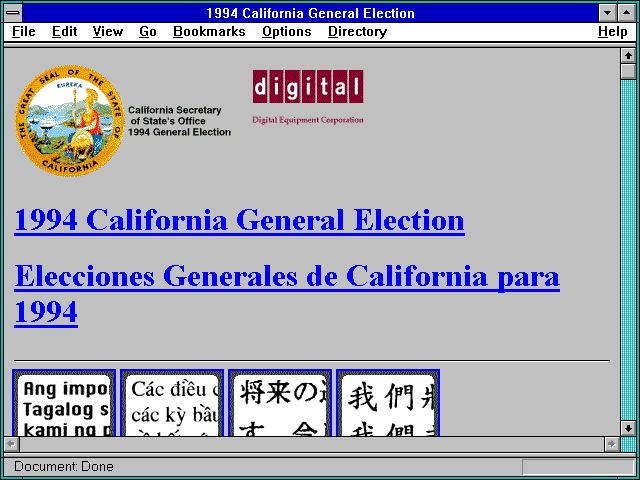 Screenshot of 1994 California General Election