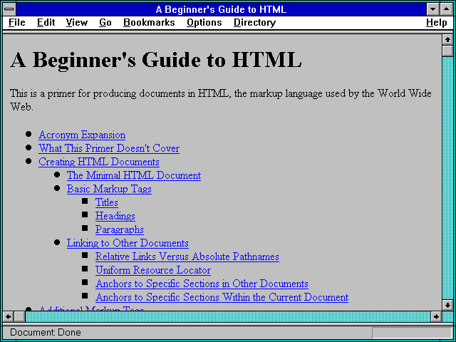 Screenshot of A Beginner's Guide to HTML