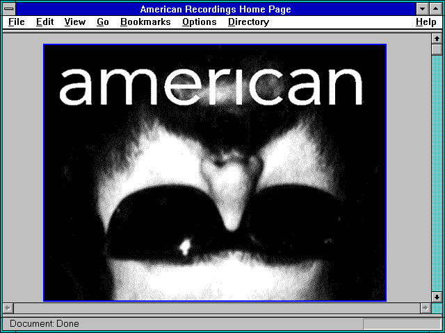 Screenshot of American Recordings Home Page