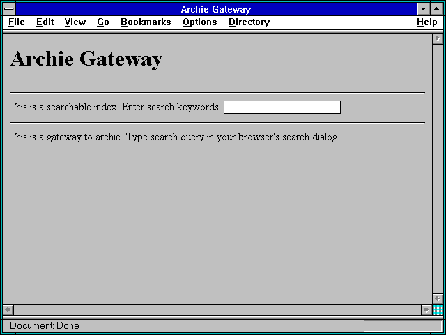 Screenshot of Archie Gateway