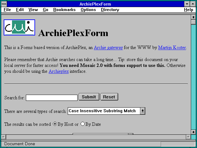Screenshot of ArchiePlexForm
