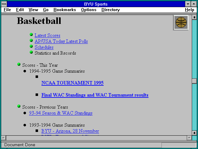 Screenshot of BYU Sports