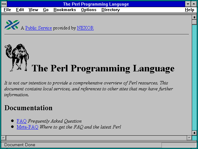 Screenshot of The Perl Programming Language