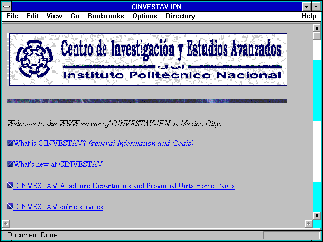 Screenshot of CINVESTAV-IPN