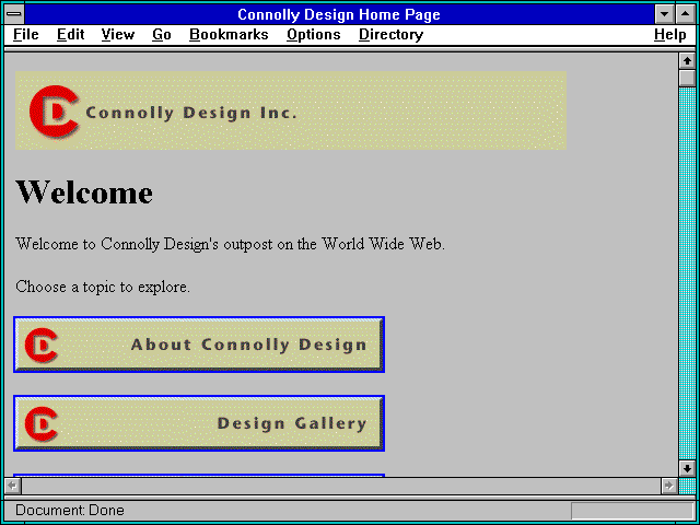 Screenshot of Connolly Design Home Page