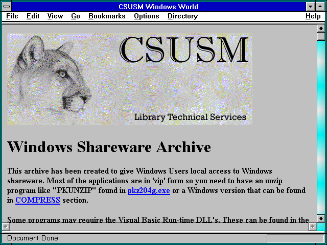 Screenshot of CSUSM Windows World