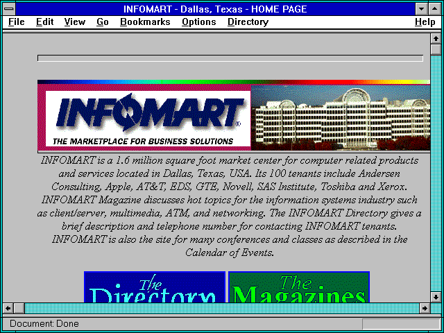 Screenshot of INFOMART - Dallas Texas - HOME PAGE