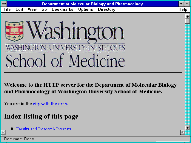 Screenshot of Department of Molecular Biology and Pharmacology