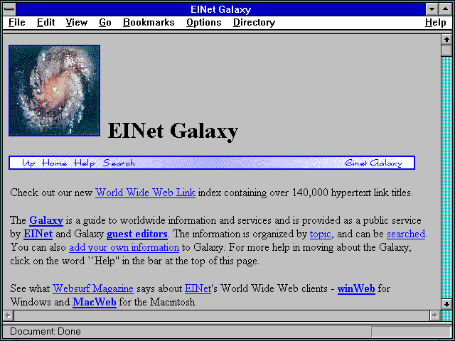 Screenshot of EINet Galaxy