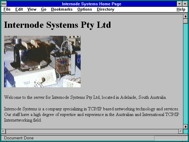 Screenshot of Internode Systems Home Page