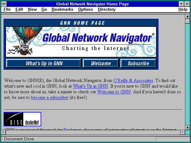 Screenshot of Global Network Navigator Home Page