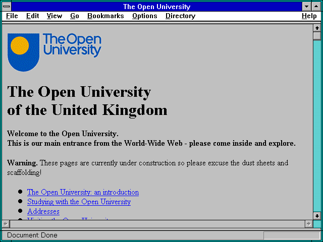 Screenshot of The Open University