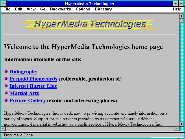 Screenshot of Holography Page