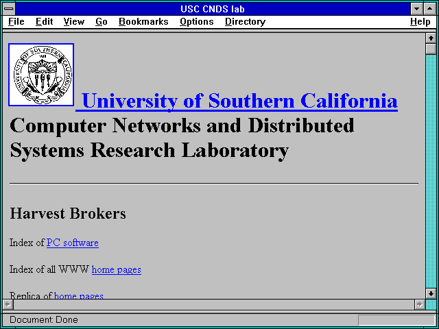 Screenshot of USC CNDS lab