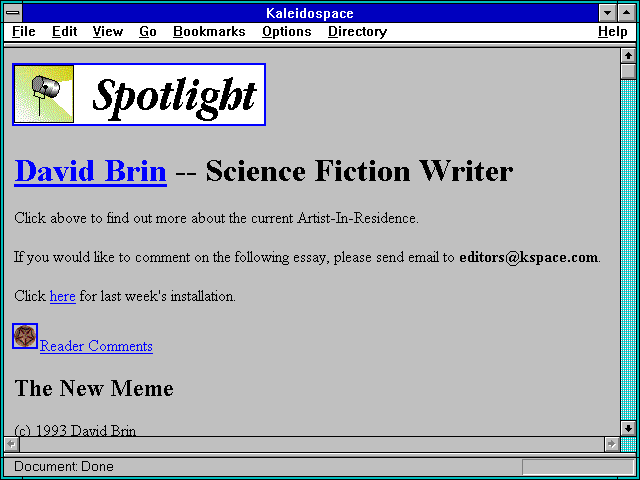 Screenshot of Kaleidospace