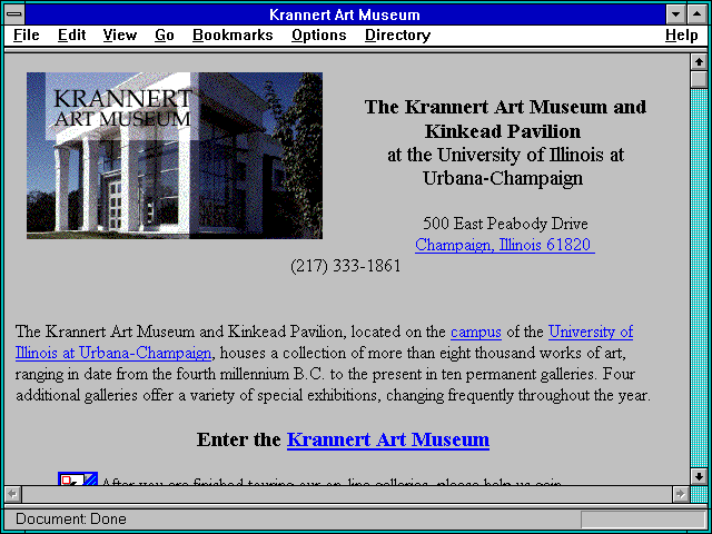 Screenshot of Krannert Art Museum