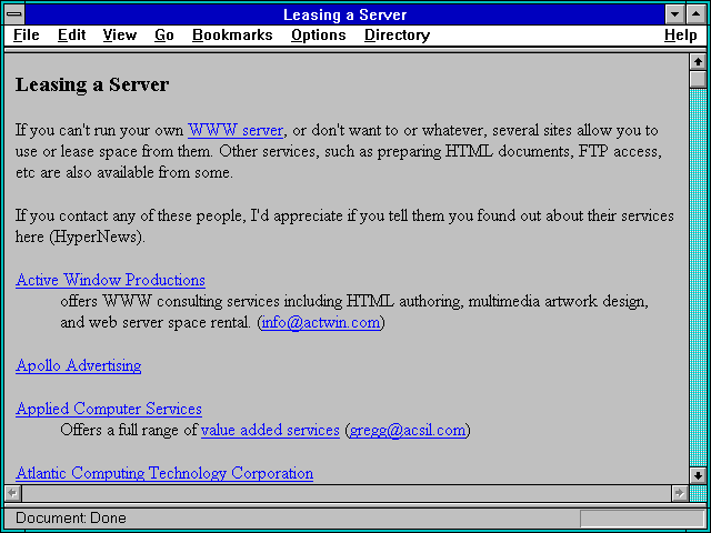 Screenshot of Leasing a Server