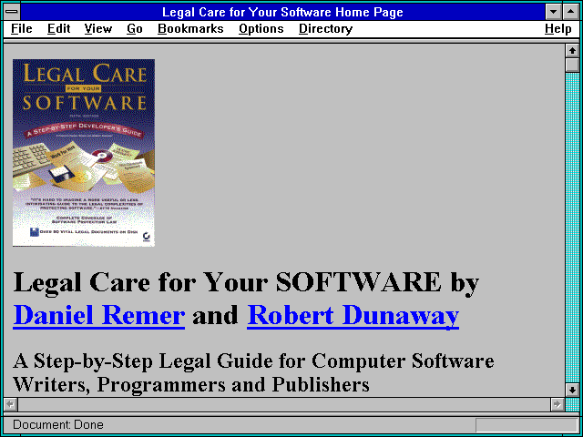 Screenshot of Legal Care for Your Software Home Page