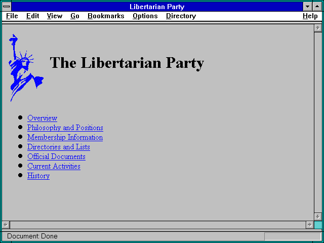 Screenshot of Libertarian Party