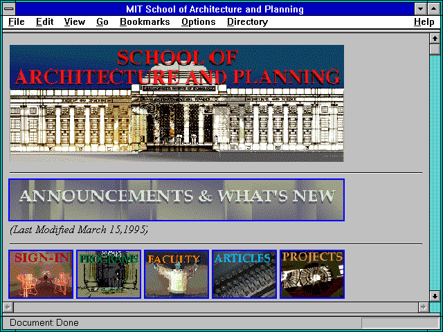 Screenshot of MIT School of Architecture and Planning