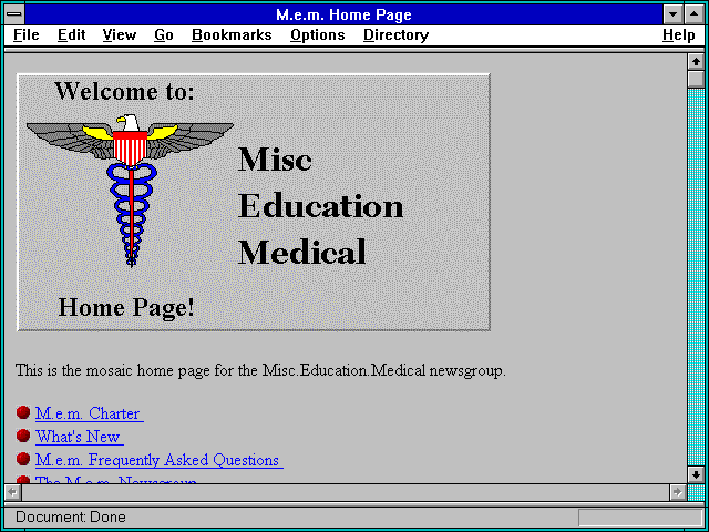 Screenshot of M.e.m. Home Page