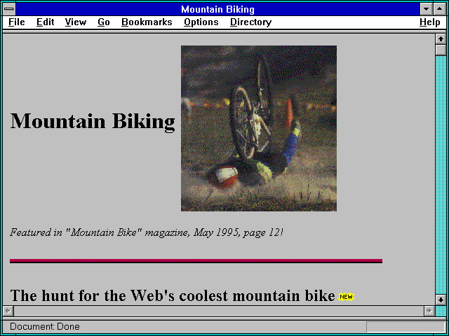 Screenshot of Mountain Biking Areas