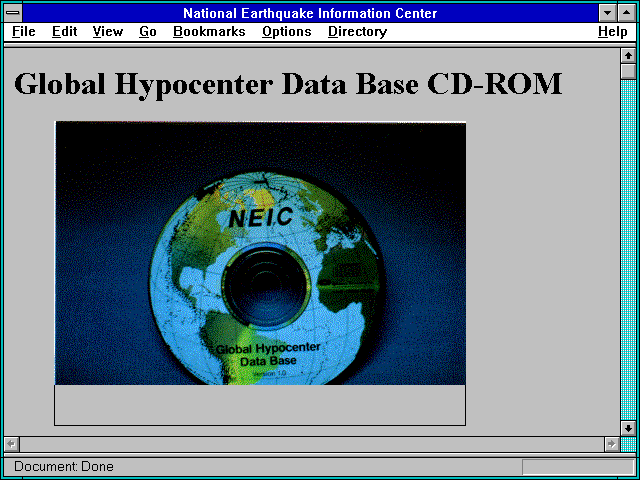 Screenshot of National Earthquake Information Center