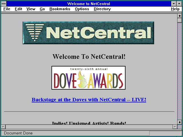 Screenshot of Welcome to NetCentral
