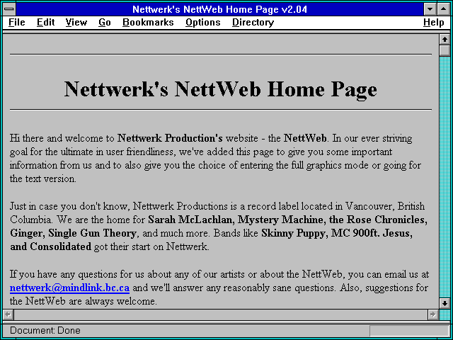 Screenshot of Nettwerk's NettWeb Home Page v2.04